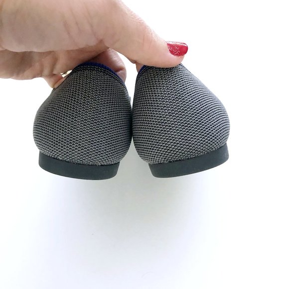 ROTHY Women's Grey Knit The Point Flats 8 - Picture 6 of 9